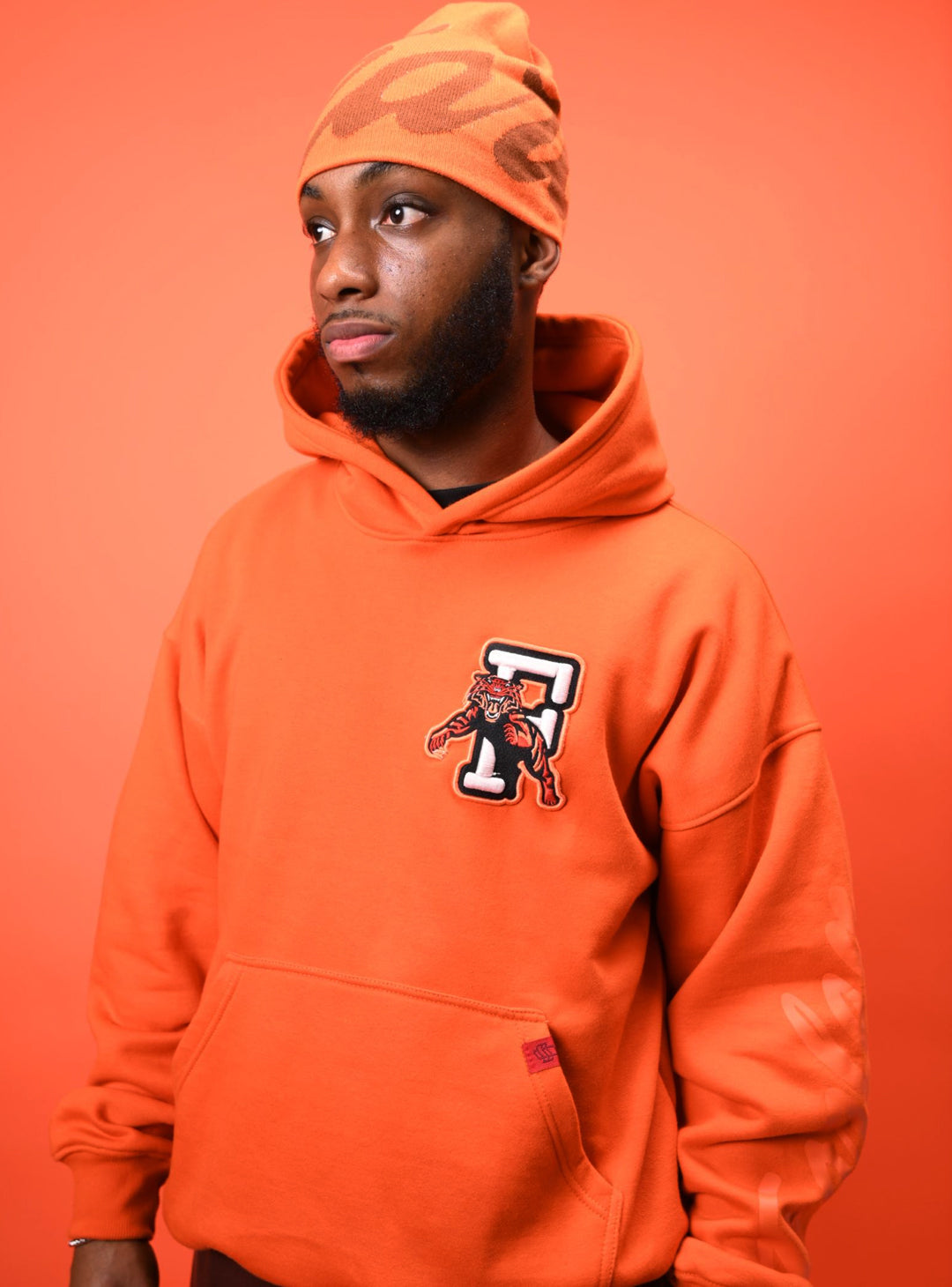 Orange Fearless oversized hoodie - Unisex