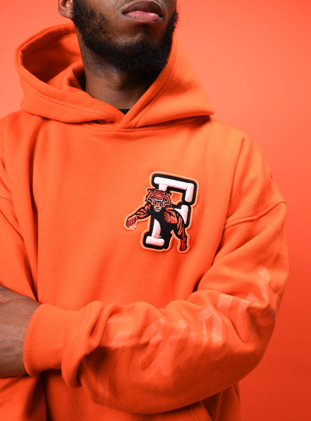 Orange Fearless oversized hoodie - Unisex