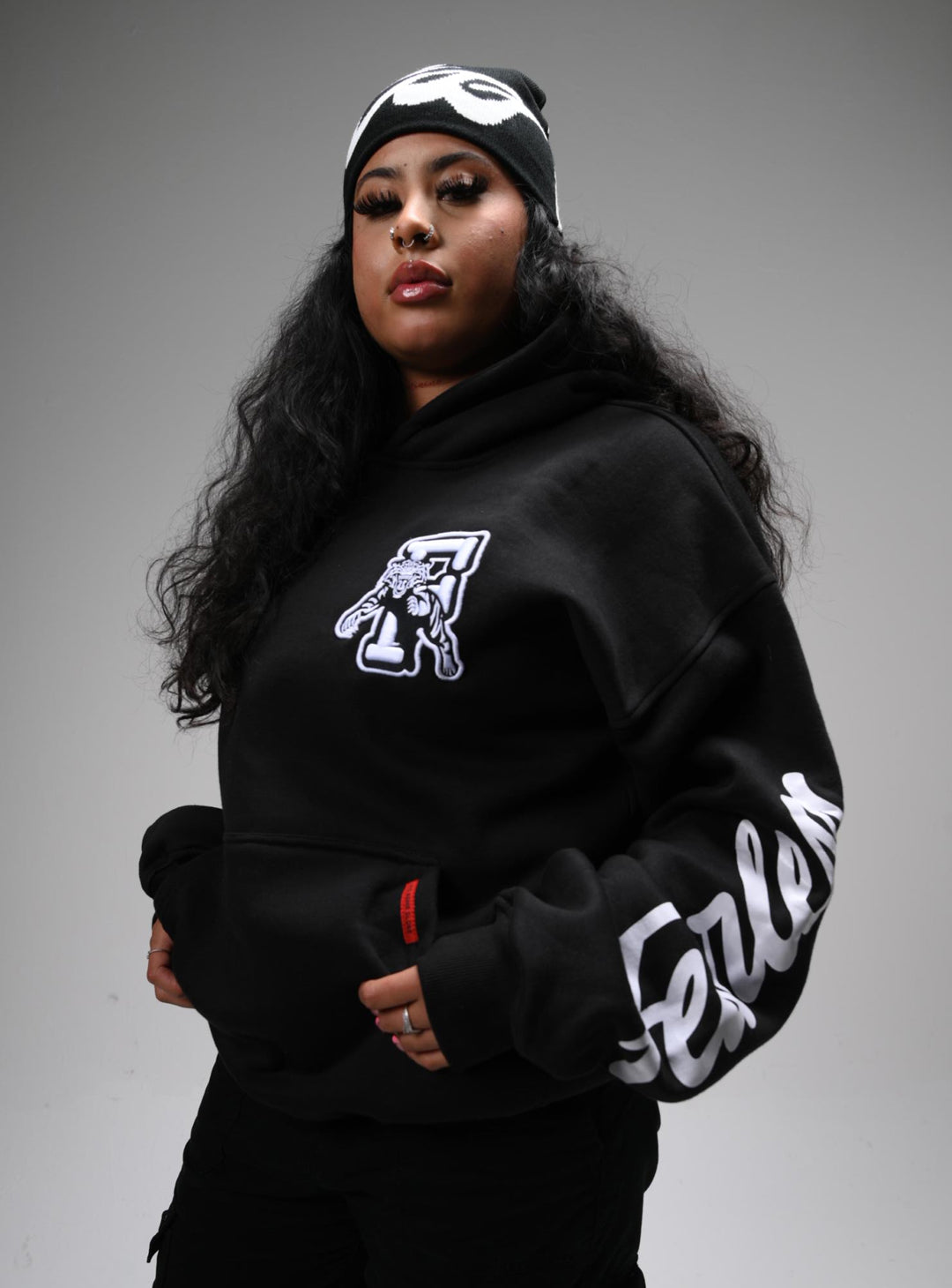 Black Fearless oversized hoodie - Unisex